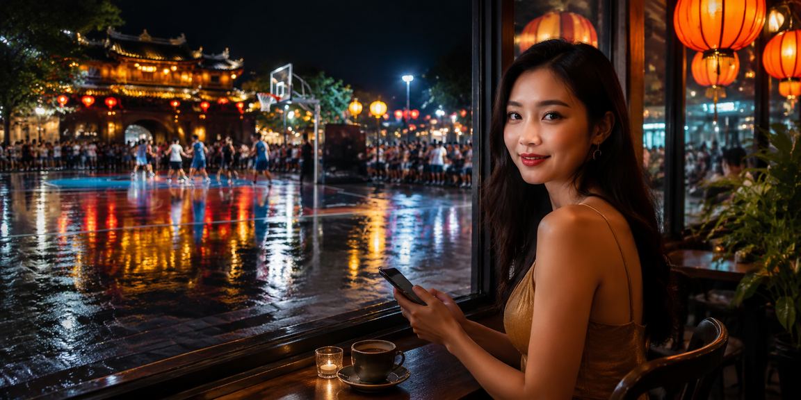 Khung cảnh Huế minh họa người dùng theo dõi sự kiện thể thao